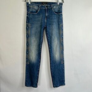 Brockenbow Charlotte boyfriend stardust metal studded blue jeans